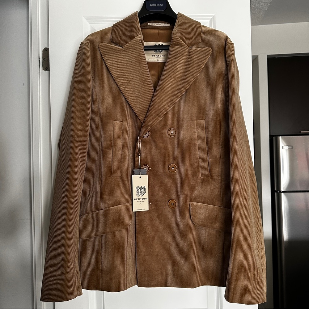 BERTONI DOUBLE BREASTED CORDUROY BLAZER